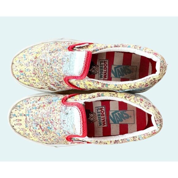 VANS x Where's Waldo Youth Kids Classic Canvas Slip On Sneaker Shoe Sz 3 - Picture 7 of 8